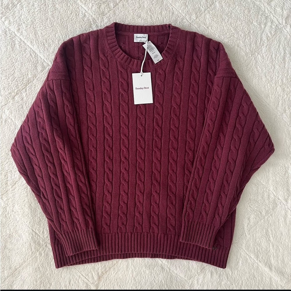 Aritzia❣️Peggy sweater merino wool spiced burgundy